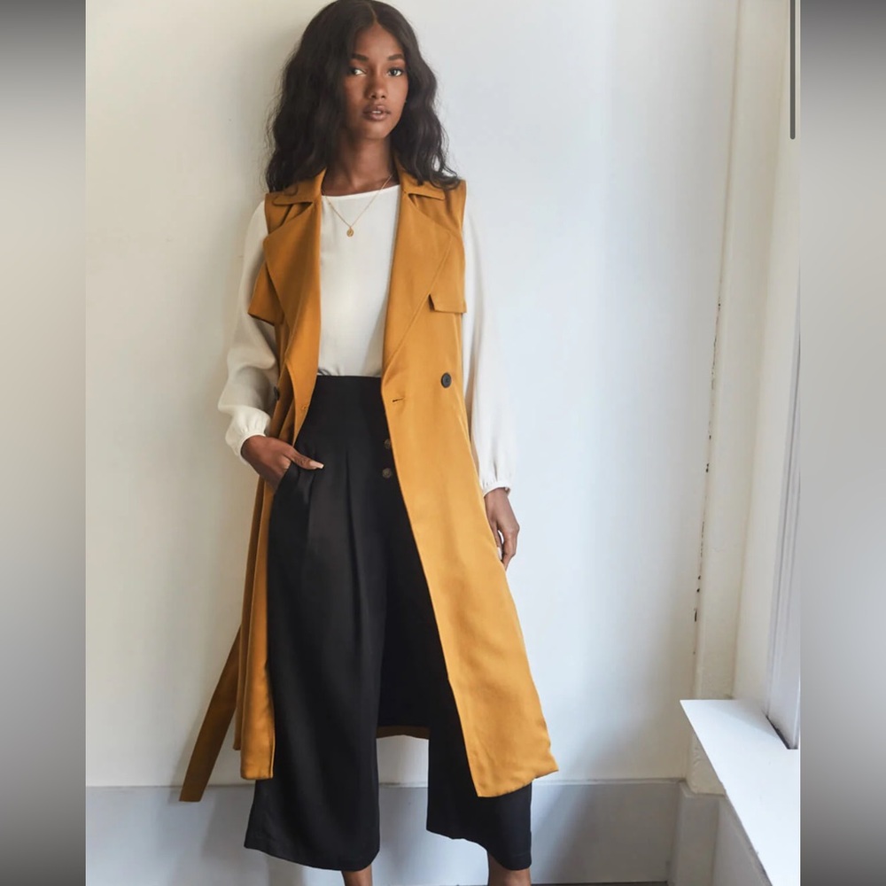 Vetta The Convertible Trench Coat Gold Size XS NWT - Picture 4 of 8